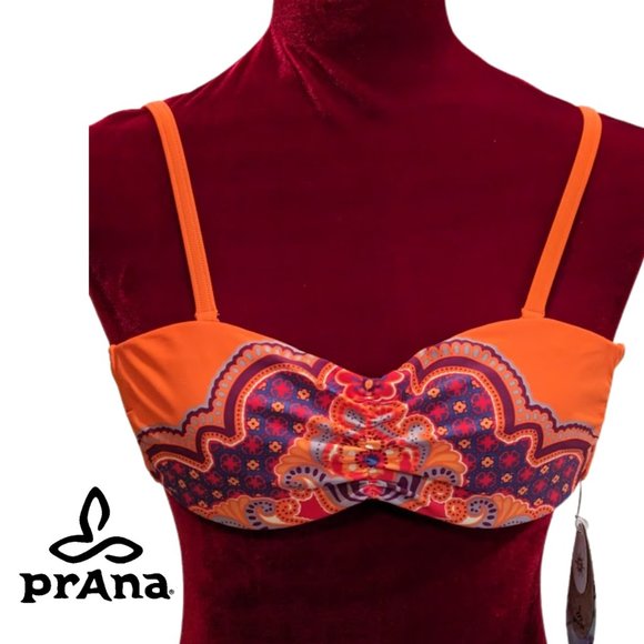 Prana Other - NWT - Prana Cosima Convertible Neon Orange Bikini Top w/ Adjustable Straps, XS